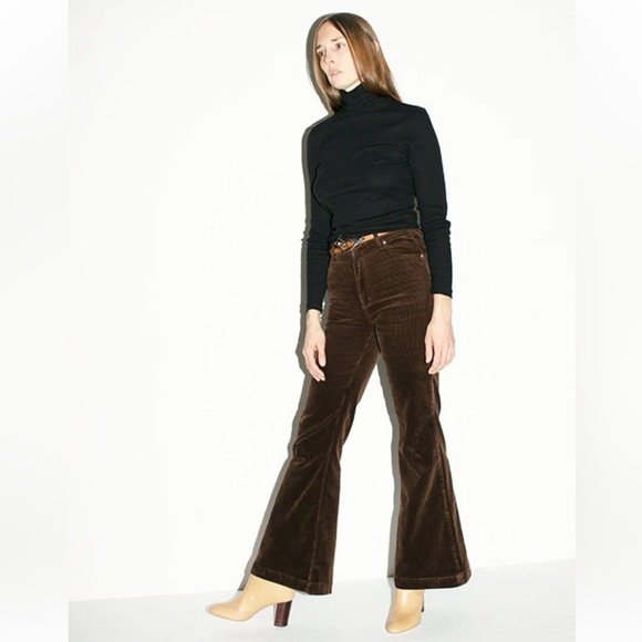 ROLLA'S Dusters Bootcut Espresso Corduroy Pants Size 25 High Rise Slim Boot New - Picture 2 of 16